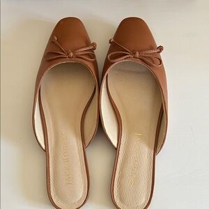 Jack Rogers Tan Bow Mules